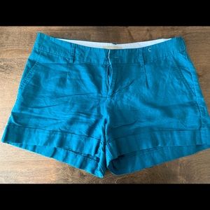 Banana Republic teal linen shorts